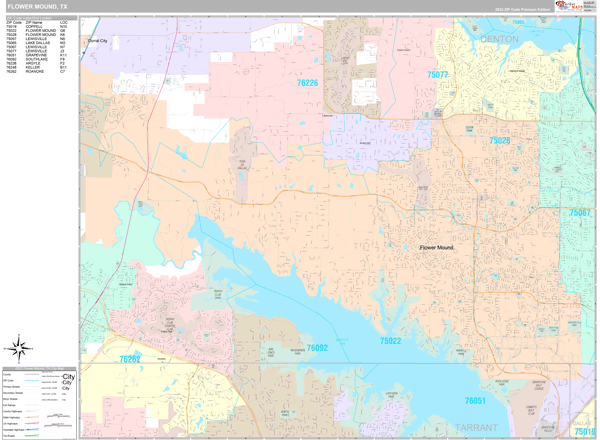 Flower Mound Wall Map